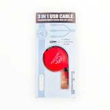 DD Accessory - Retractable 3 IN 1 USB Charging Cable