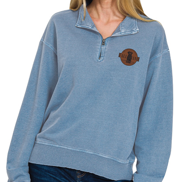 Fall Grand 25 Ladies Pullover - 1/2 Zip with Leather Patch