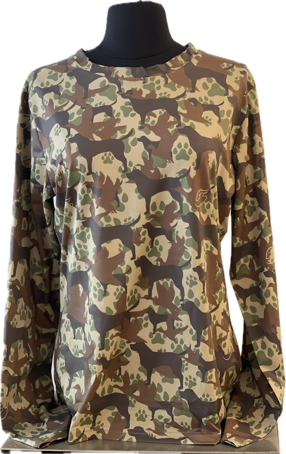 Duck Dog Original Camo - Ladies Long Sleeve Performance T Shirt,  Sunproof SPF 50+