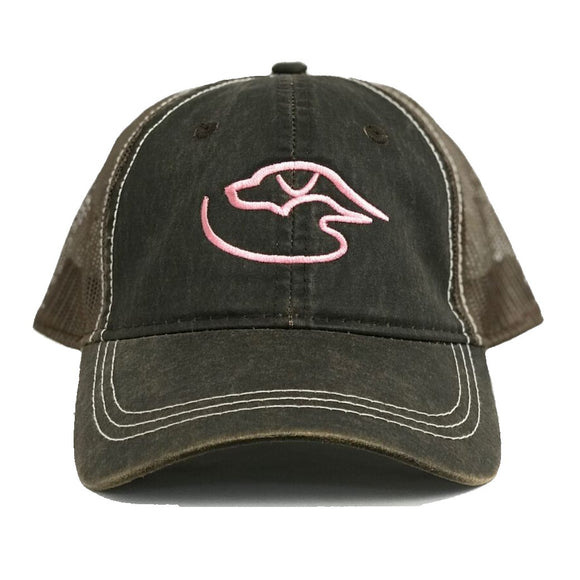 Trucker Logo Weathered ~ Brown/Pink