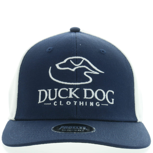 PRO FLEX - Flat Bill - Full Logo - Navy/White – Duck Dog Clothing | Flex Caps