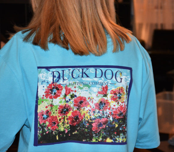 Short Sleeve Pocket T's - Poppies by the Sea